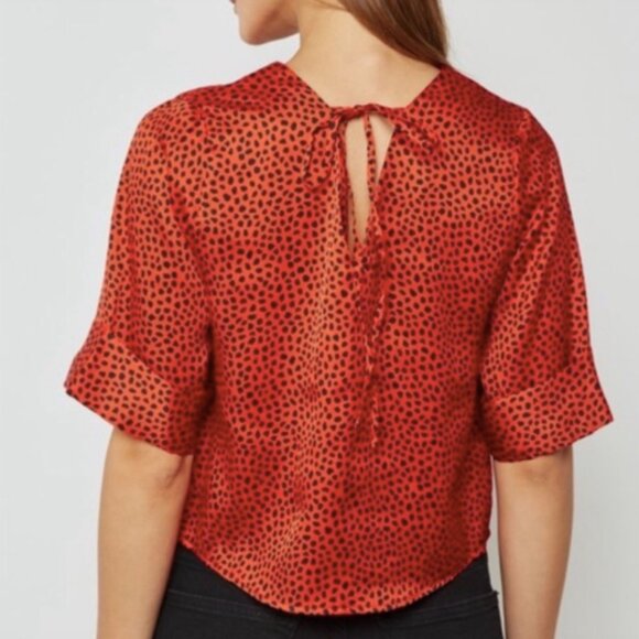 Topshop Red Satin Top (Size 8 US) Like-New - Picture 3 of 7